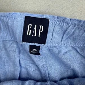 GAP Linen Blend Pull-On Shorts Women’s XXL Light Blue Drawstring NWT thumbnail 6