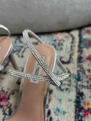 Steve Madden Heels Silver Rhinestone Strappy thumbnail 3