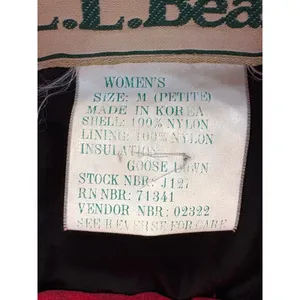 VTG L.L. Bean Penobscot Parka Medium Petite Red Goose‎ Down Hooded Jacket Coat thumbnail 6