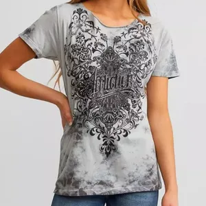 Affliction Amber's Creek Tie Dye Edgy Short Sleeve Top thumbnail 1