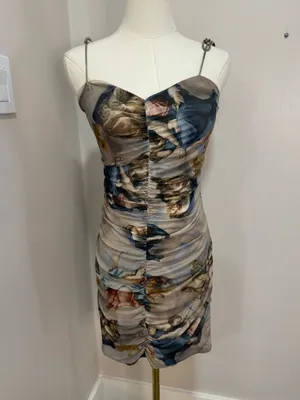 12th Tribe Renaissance Art Print‎ Ruched Mesh Mini Dress Medium thumbnail 2