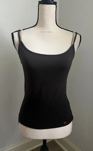 Esprit Y2K Double Strap Cami Top Medium Brown Basic Tank Minimalist Neutral 90s thumbnail 1