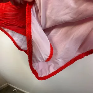 ZAFUL Red Ribbed Textured V-Wired Lace Up Bikini Set High‎ Waisted Medium thumbnail 4