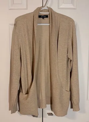 Old Navy Chloe and jasmine Open Front Beige Cardigan Sweater size large thumbnail 1