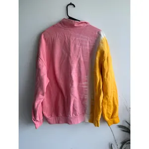 Levis‎ Womens Pink Yellow Tie Dye Quarter Zip Sweatshirt Embroidered Logo Medium thumbnail 5