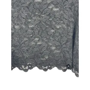 Sympli Women’s 10 Sheer Black Floral Lace Top Long Sleeve Cropped Scalloped Hem thumbnail 3