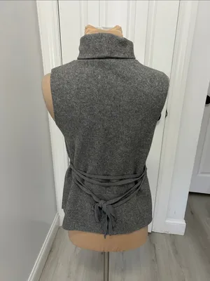 Zara Sleeveless Turtleneck Tie Back Sweater thumbnail 2