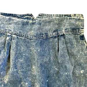 VTG 80’s Pam Sloane Acid Wash MIDI Pencil Skirt Sz 13/14 Back Split 100% Cotton thumbnail 3