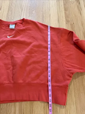 Nike Sportswear Red Orange Oversized Crewneck Sweatshirt Sz M thumbnail 4