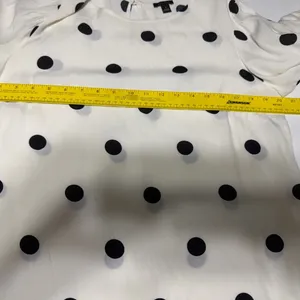 Ann Taylor White Blouse with Black Polka Dots thumbnail 6