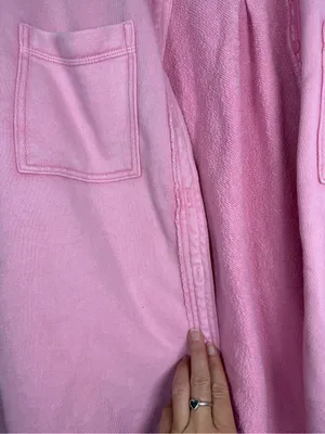 Aerie Lumber Jane Pink Terry Cloth Cotton Button Up Shacket - Size S thumbnail 12