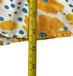 Vera for Anthropologie Sz XS Buttercup Mini Dress Floral Yellow Blue Buttons thumbnail 15