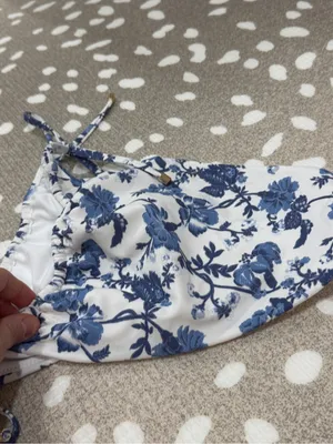 Abercrombie Bikini Set floral triangle tie top cheeky bottoms sides adjustable thumbnail 7