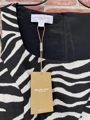 NWT Designer Michael Kors Zebra Wool Dress 8 Mob Wife Chic thumbnail 7
