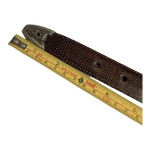 Brighton Brown Texture Leather Silver Tone Basket Weave Buckle Women's Belt Sz M thumbnail 10