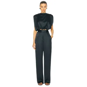 The Sei Wide Leg Trousers in Ink 2 New Womens Silk Pants thumbnail 2