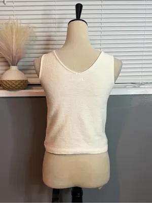 Madewell Cream Sleeveless Knit Tie Front Tank Top XS thumbnail 6