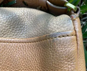 Fossil Crossbody Satchel Tan Brown Pebbled Leather multi pocket thumbnail 10