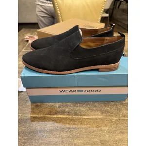 Franco Sarto "Jeena"‎ Loafer Women's Genuine Suede Leather Shoes (Black) Tom's thumbnail 3