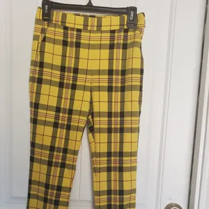 Zara XS yellow Plaid pants thumbnail 3