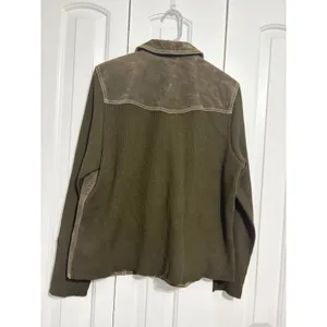 Coldwater Creek Jacket Mixed Media Suede Knit Brown Contrast Stitch Size 16 thumbnail 7