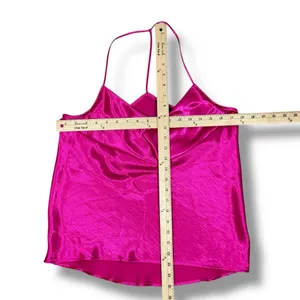 Express Satin Drape Front String Racerback Camisole Top Hot‎ Pink Medium thumbnail 10