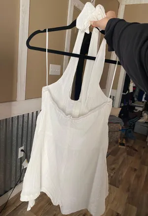 Blu Spero White Linen Romper thumbnail 2
