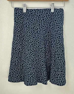 Brandy Melville Navy Floral Wrap Skirt thumbnail 1