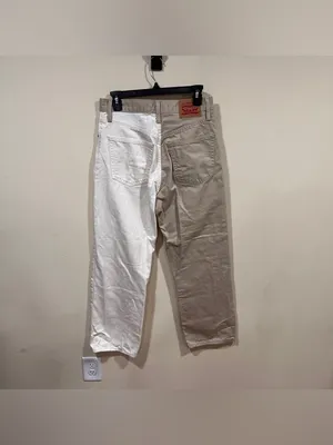 Levi's Ribcage Ankle Straight Jeans Two-Tone White Beige Sz 28 thumbnail 7