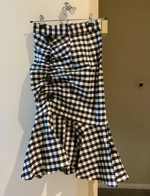 NWOT J.ING plaid fishtail midi skirt thumbnail 1