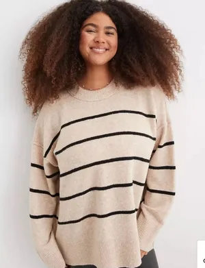 ✨American Eagle Aerie Unreal Sz Small Sweater Striped (Flawed)✨ thumbnail 1