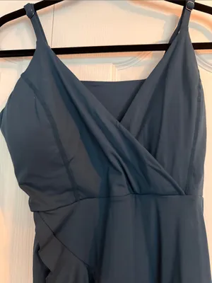 HALARA Teal Blue Ruffled Mini Dress thumbnail 3