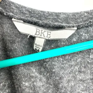 BKE Size Medium Shirt Gray Blue Striped V‎ Neck Short Sleeve Casual Neutral thumbnail 3