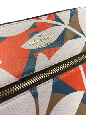 Kate Spade NY woms blue red floral crossbody handbag 9.5"x10.5x2" SKU 10-045 thumbnail 3