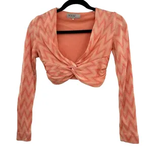 House of CB London Bertille Peach ZigZag Bandage Top Cropped Size XS‎ thumbnail 5