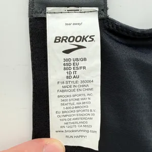 Brooks Moving Comfort Fiona Wireless Sports Bra Black Gray 30D Hook Loop 350064 thumbnail 3