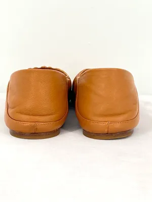 Vince Kali Gathered Ruched Camel Tan Soft Nappa Leather Ballet Flat US 7.5 thumbnail 6