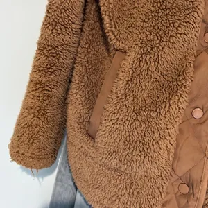 Cozy Sherpa Jacket Brown Fleece Womens Small thumbnail 8