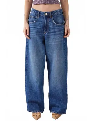 UO BDG Jaya Baggy Low-Rise Boyfriend Jeans Urban Outfitters NWT Mid Indigo 33 thumbnail 6