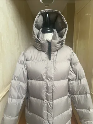 QUINCE Responsible Down Long Puffer Jacket Stone Taupe Color Sz Large thumbnail 7