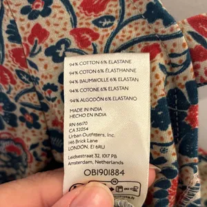 Free People Floral Long Sleeve Crop Top Criss Cross Back XS Boho Cottagecore thumbnail 4