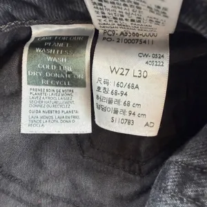 Levis Women W27 L30 Wide Leg Jeans Washed Black 100% Cotton A3566-0000 thumbnail 8