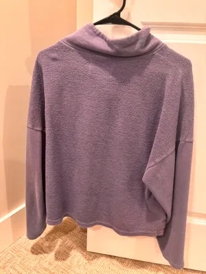 REI purple half button pullover thumbnail 2