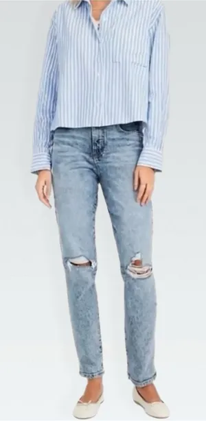 Distressed OG Straight Leg Jeans Blue Size 6 thumbnail 1