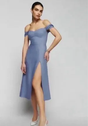 Reformation Bridgton Off-The-Shoulder Linen Dress thumbnail 2