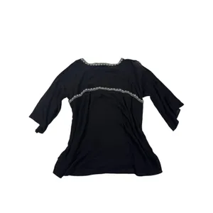 Miss Me Black Embroidered Cold Shoulder Peasant Blouse Size Medium thumbnail 3
