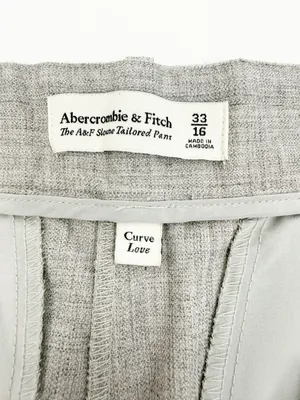 Abercrombie & Fitch Curve Love A&F Sloane Tailored Wide Leg Pant Grey Heather thumbnail 11