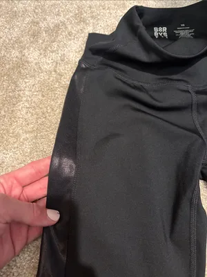 NWT Barry’s Fit Black High-Waist Active metallic Leggings thumbnail 6