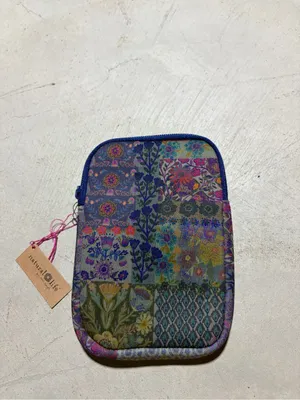 Natural Life NWT Patchwork Zip Pouch in Multi-Color with Green Strap thumbnail 4