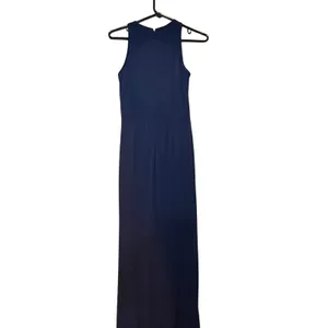 Tadashi Shoji Sho Navy Blue Sleeveless Gown Elegant Draped Evening‎ Formal Sz XS thumbnail 6